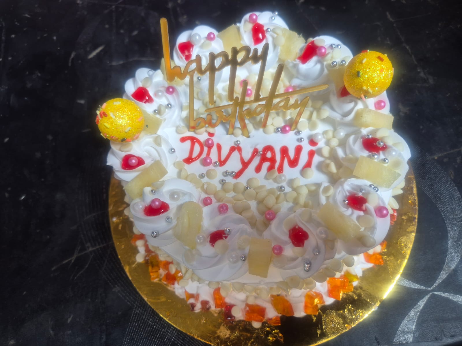 Royal Golden Chandelier Celebration Cake